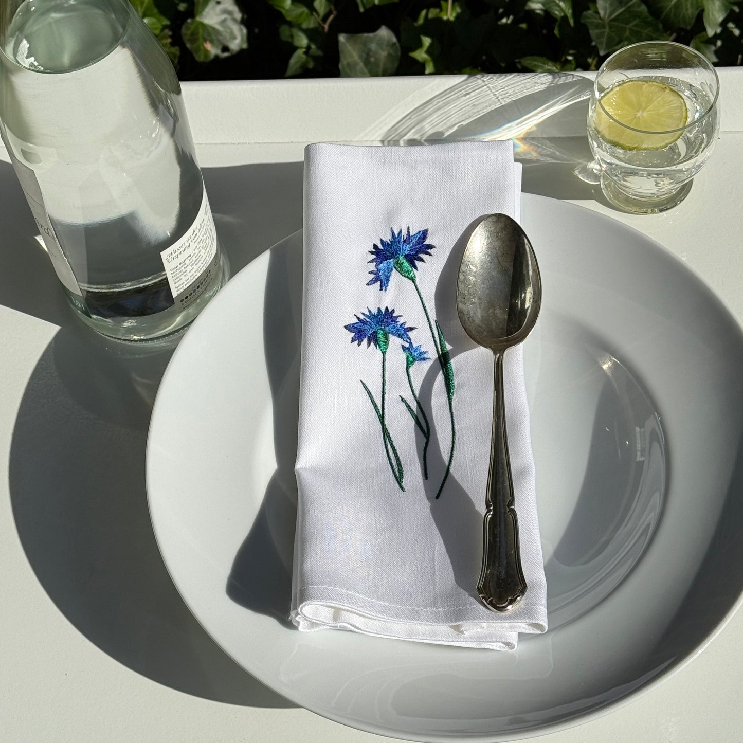 Serviette Halbleinen 50/50cm | Kornblume