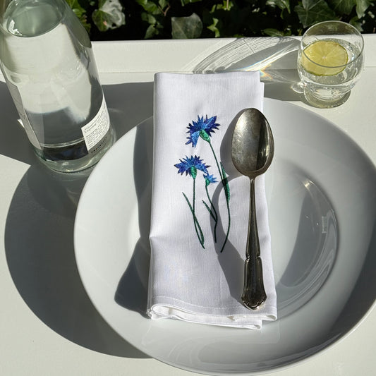Serviette Halbleinen 50/50cm | Kornblume