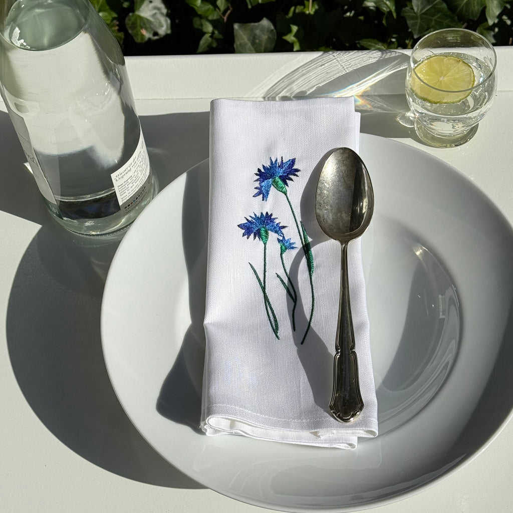 Serviette Halbleinen 50/50cm | Kornblume